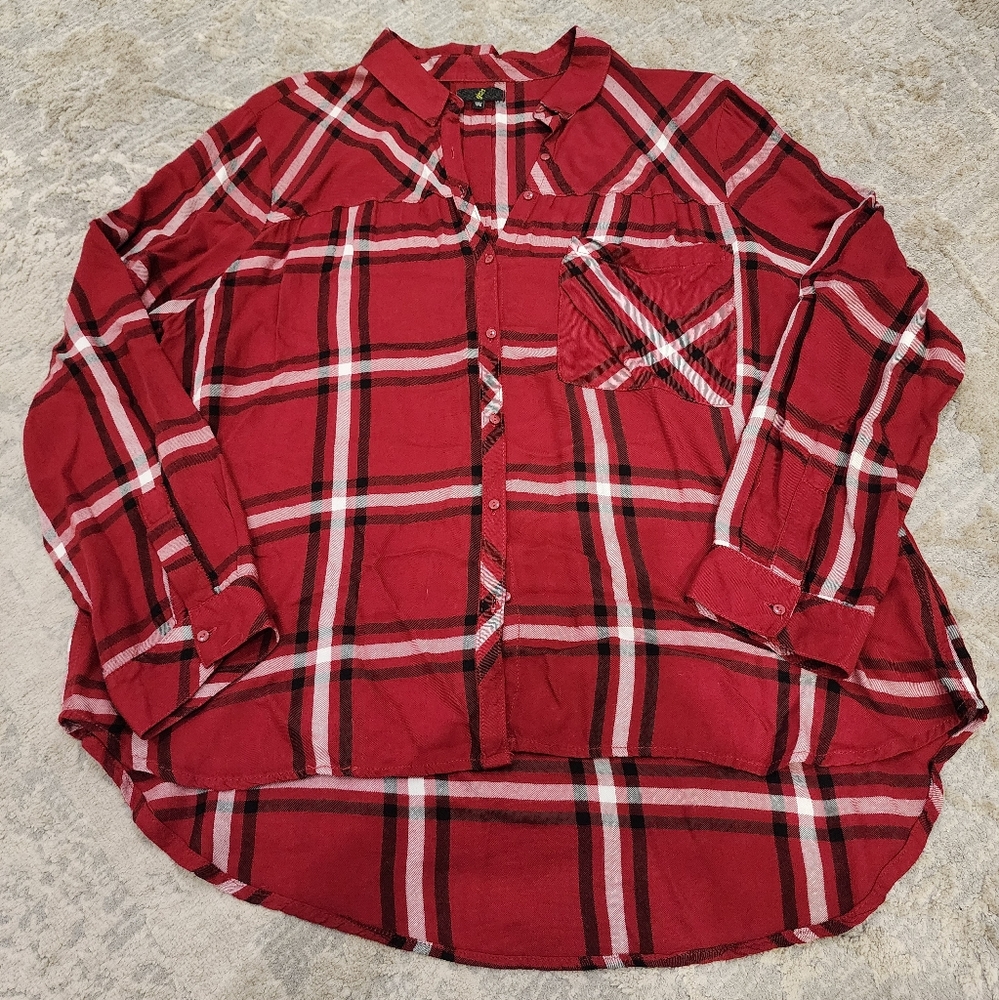 Red plaid G21 blouse Size XXL
